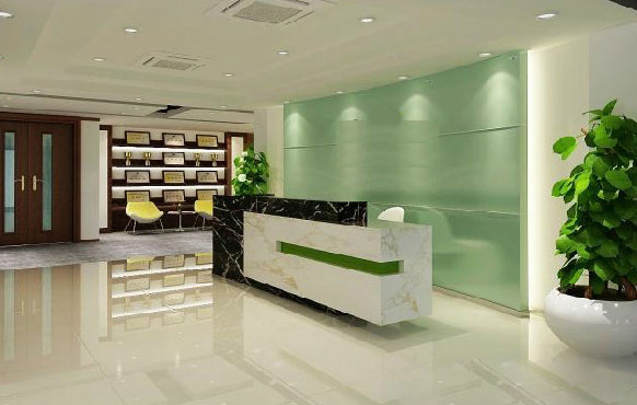 辦公室前臺裝修設(shè)計的效果圖