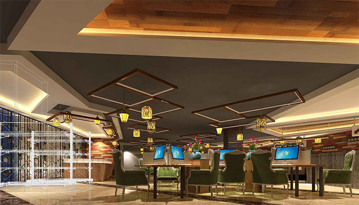 原味休閑風(fēng)格網(wǎng)咖裝修設(shè)計案例