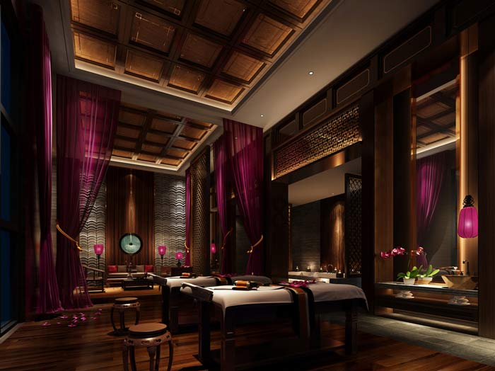 杭州spa會所按摩區(qū)域軟裝設計案例效果圖