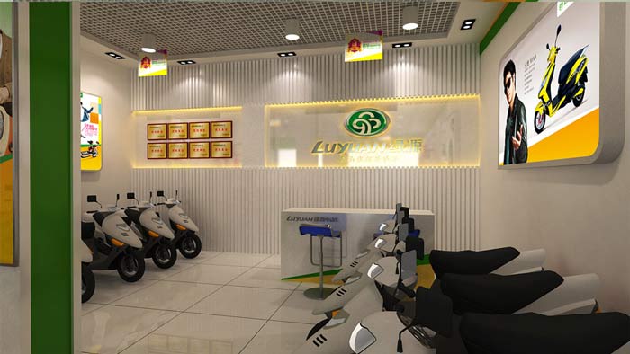 綠源電動(dòng)車(chē)專(zhuān)賣(mài)店裝修設(shè)計(jì)案例
