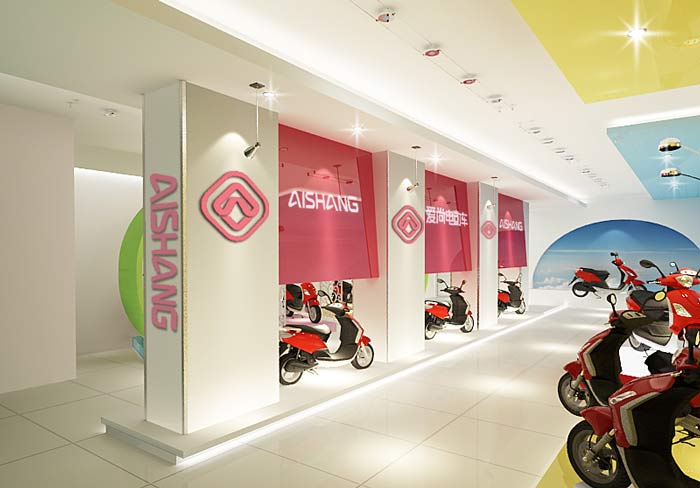 電動(dòng)車(chē)銷(xiāo)售展示中心、店面裝修設(shè)計(jì)案例