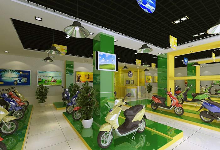 新日電動(dòng)車(chē)展廳裝修設(shè)計(jì)案例