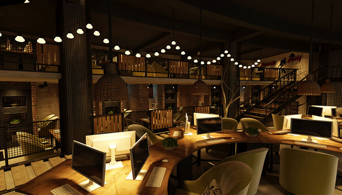 月軒網咖作戰(zhàn)區(qū)裝修設計效果圖