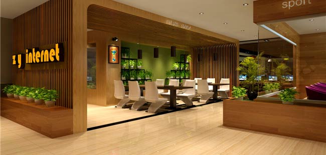 后現(xiàn)代風格網(wǎng)咖裝修設計效果圖