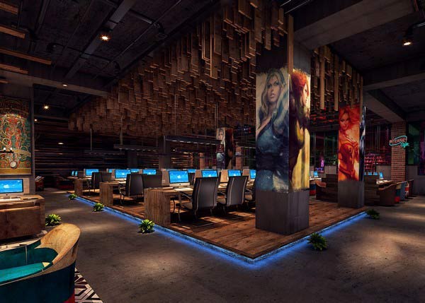 自然風格網(wǎng)咖裝修設計效果圖