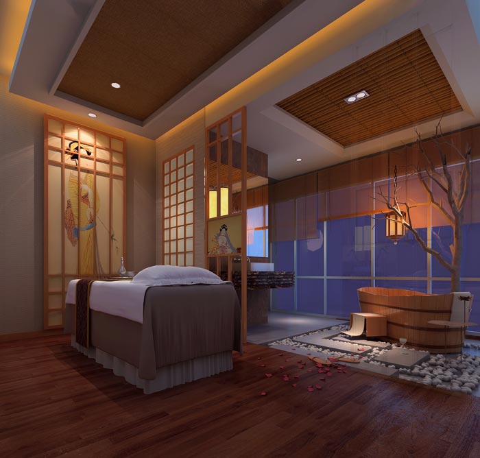 現(xiàn)代、古典混搭美容院背景墻裝修設(shè)計案例效果圖