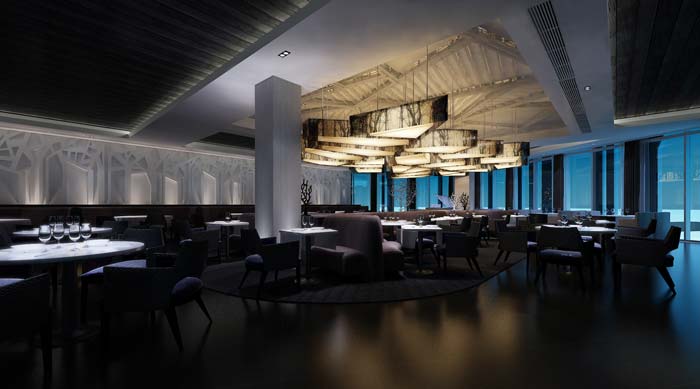 休閑類型主題餐廳酒吧大廳裝修設(shè)計案例效果圖