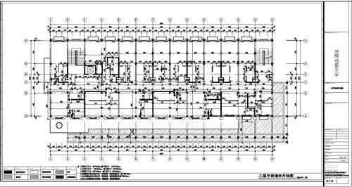 杭州精品酒店室內(nèi)裝飾工程深化設(shè)計(jì)二層平面墻體開(kāi)線圖