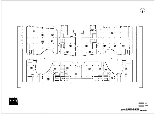 商場(chǎng)深化設(shè)計(jì)施工圖負(fù)一層平面布置圖