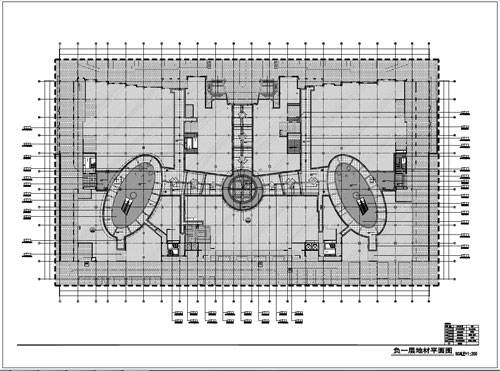 商場(chǎng)深化設(shè)計(jì)施工圖負(fù)一層地材平面圖
