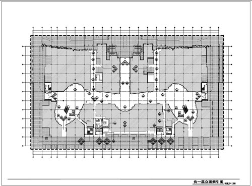 商場(chǎng)深化設(shè)計(jì)施工圖負(fù)一層立面索引圖