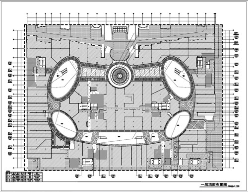 商場(chǎng)深化設(shè)計(jì)施工圖一層頂面布置圖