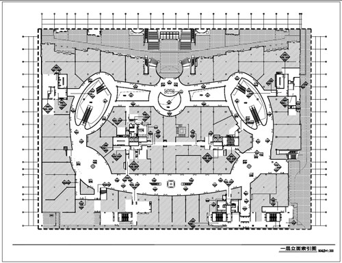 商場(chǎng)深化設(shè)計(jì)施工圖一層立面索引圖