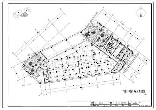 青少年活動中心施工圖深化設(shè)計二層C區(qū)綜合頂面圖