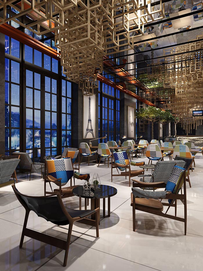 杭州咖啡店頂面裝修設(shè)計案例效果圖