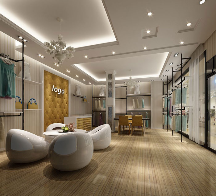 100平方女裝專(zhuān)賣(mài)店裝修設(shè)計(jì)案例效果圖