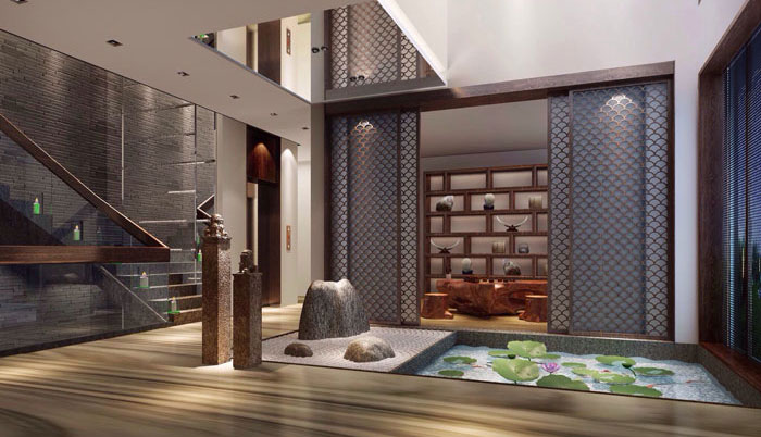 現(xiàn)代、中式混搭私人會所裝修設(shè)計案例