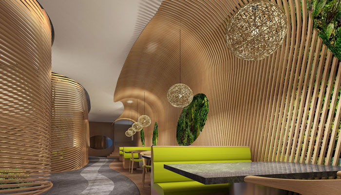 杭州鮮魚(yú)火鍋大廳餐飲區(qū)裝修設(shè)計(jì)效果圖