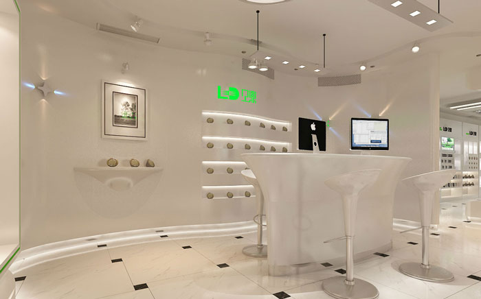 LED展廳前臺裝修設(shè)計案例效果圖