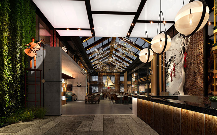 自然、素樸的餐廳裝修設計方案