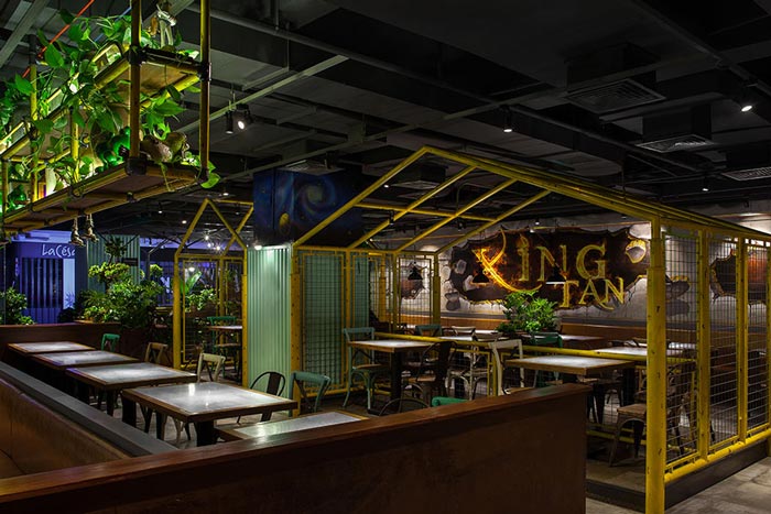 230平方懷舊復(fù)古風(fēng)餐廳過道設(shè)計案例效果圖