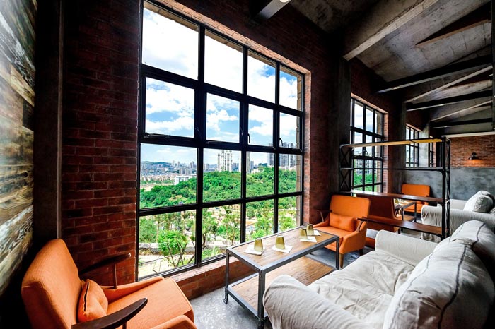 340平方工業(yè)風與LOFT風格相結合的餐廳茶水間設計效果圖