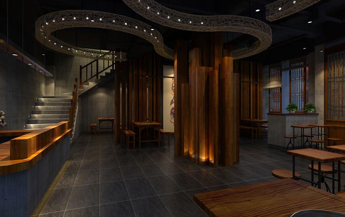 返璞歸真、回歸自然的健康飲食餐廳前臺設(shè)計(jì)案例效果圖