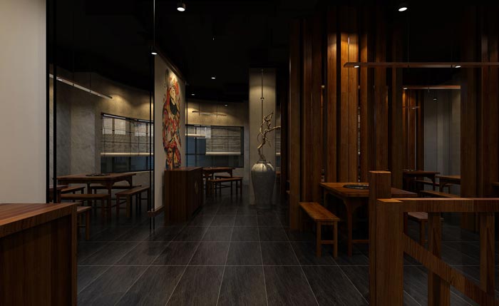 返璞歸真、回歸自然的健康飲食餐廳背景墻設(shè)計(jì)案例效果圖