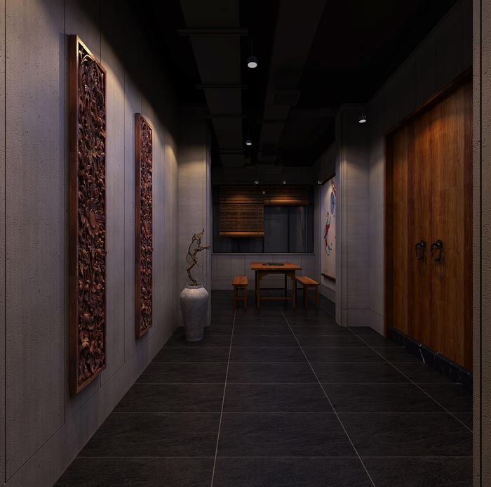 返璞歸真、回歸自然的健康飲食餐廳過道設(shè)計(jì)案例效果圖
