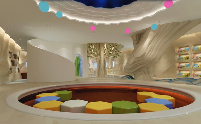 早教繪本館閱讀池裝修設(shè)計案例效果圖