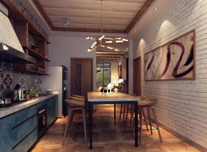 享樂主題酒店獨(dú)棟別墅餐廳裝修設(shè)計案例效果圖