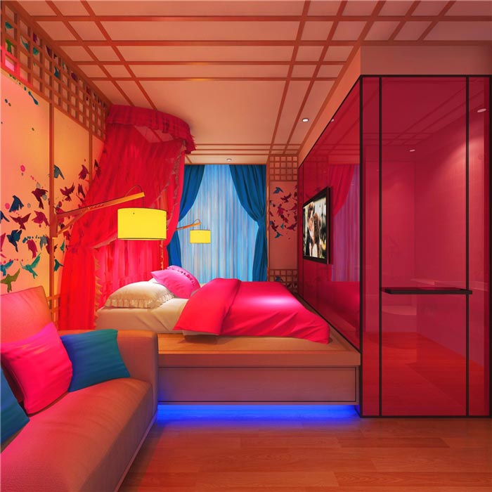 情趣酒店紅塵醉夢客房裝修設(shè)計案例效果圖