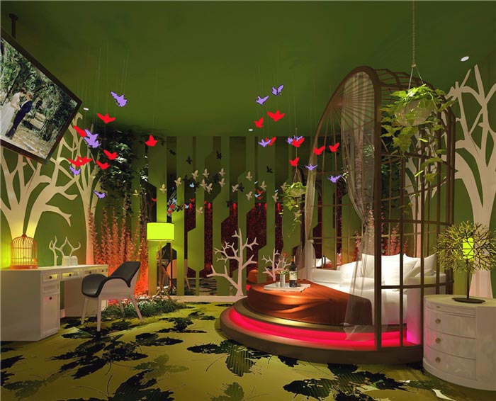 情趣酒店盛夏野趣客房裝修設(shè)計案例效果圖