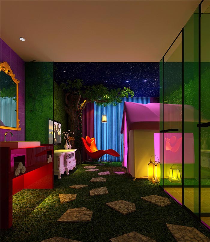 情趣酒店盛夏野趣營房裝修設(shè)計案例效果圖