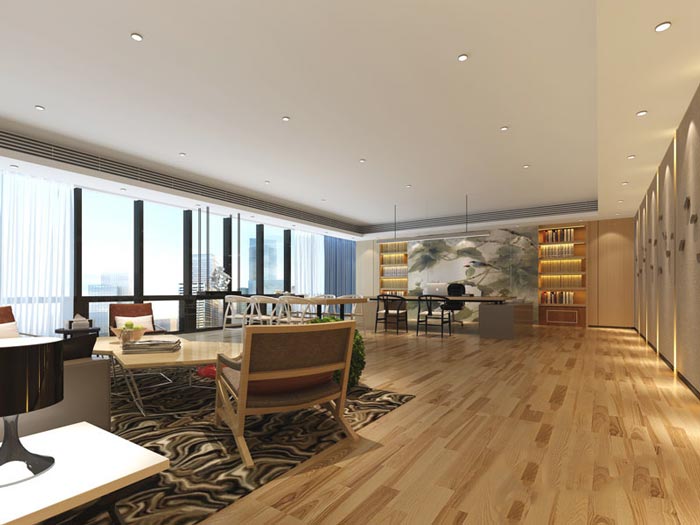 進出口貿(mào)易公司董事長辦公室裝修設(shè)計案例效果圖