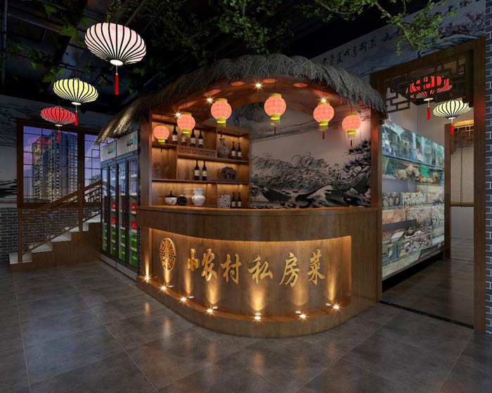 農(nóng)家私房菜進(jìn)門(mén)區(qū)裝修設(shè)計(jì)效果圖