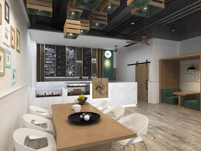 街角的咖啡店六人區(qū)裝修設(shè)計效果圖