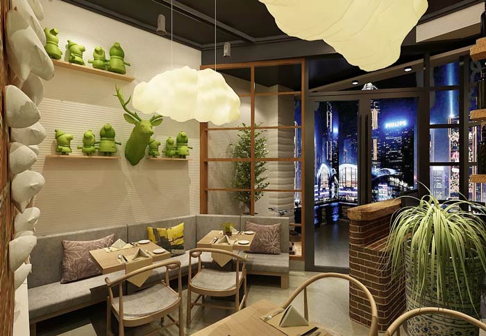 特色面館沙發(fā)區(qū)裝修設計效果圖