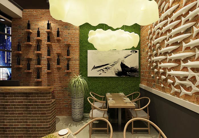 特色面館角落區(qū)裝修設計效果圖