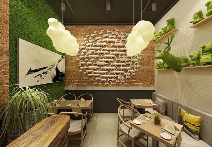 特色面館餐區(qū)裝修設計效果圖