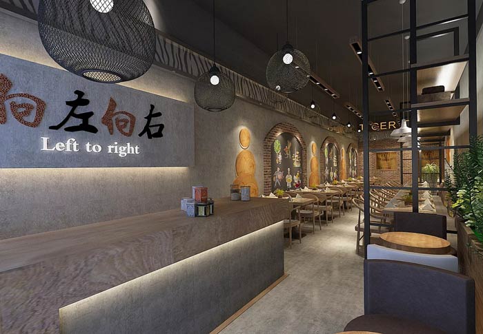 面館進門區(qū)左側裝修設計效果圖