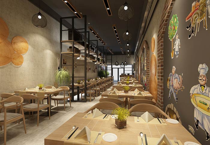 面館餐區(qū)裝修設計效果圖
