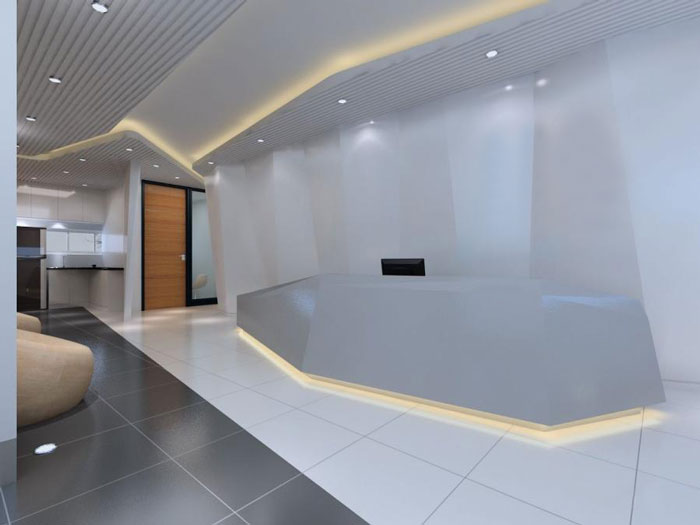 科技園區(qū)辦公樓前臺裝修設(shè)計(jì)效果圖