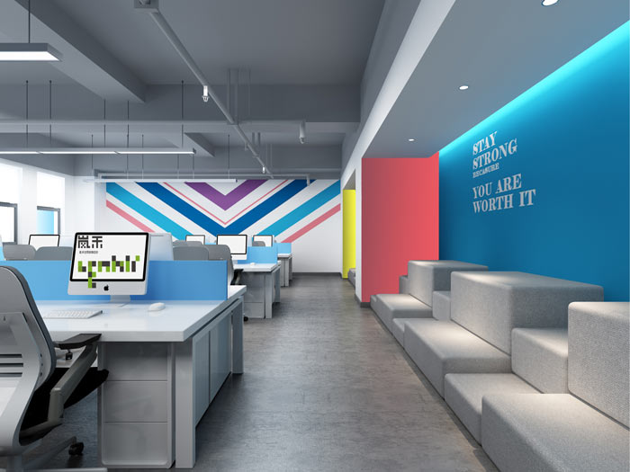 網(wǎng)絡科技公司辦公室18樓辦公區(qū)裝修設計效果圖