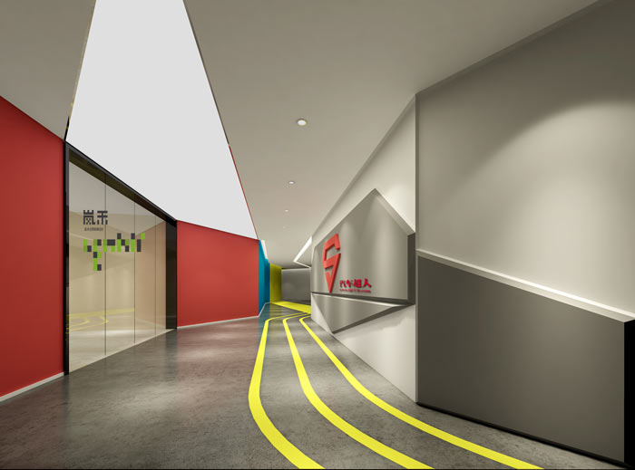 網(wǎng)絡科技公司辦公室19樓前臺裝修設計效果圖