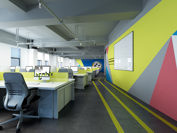 網(wǎng)絡科技公司辦公室19樓辦公區(qū)裝修設計效果圖