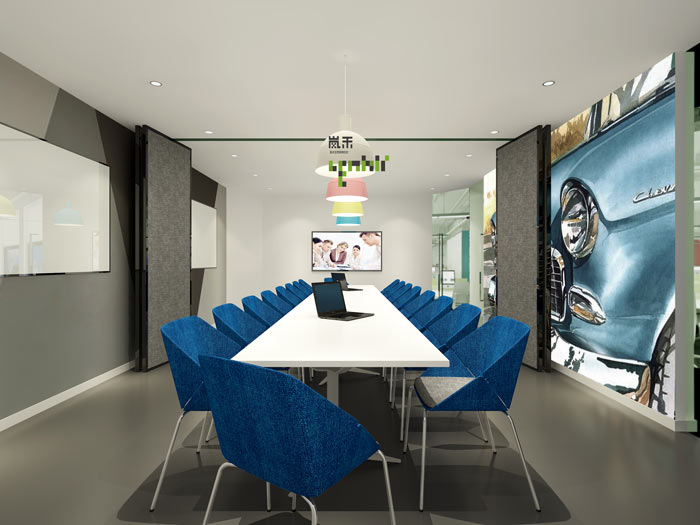 網(wǎng)絡科技公司辦公室19樓小會議室裝修設計效果圖