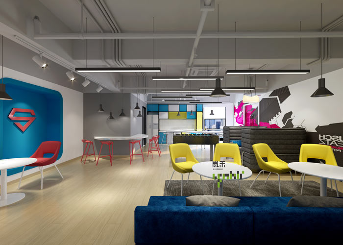 網(wǎng)絡科技公司辦公室20樓茶水間裝修設計效果圖