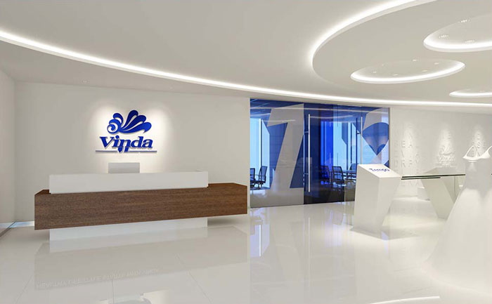 外貿(mào)公司辦公室前臺裝修設(shè)計(jì)效果圖