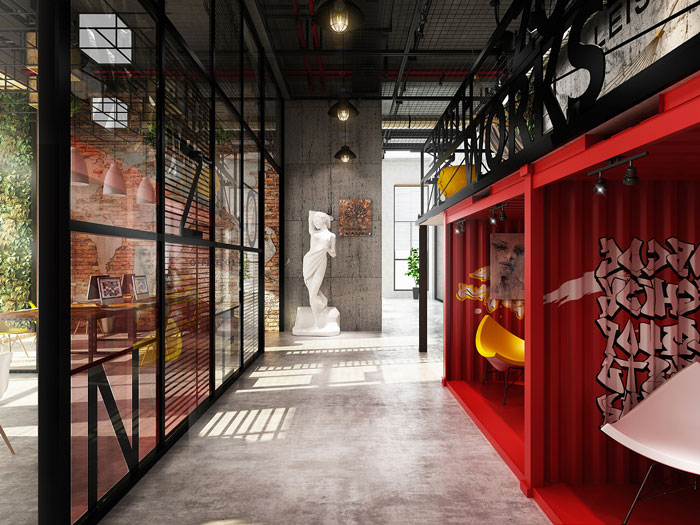 聯(lián)合辦公進門區(qū)效果圖